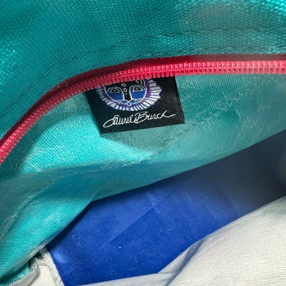 Laurel Burch Join Hands Open Heart People Cat Bird Heart Flower ML Tote - Picture 9 of 12